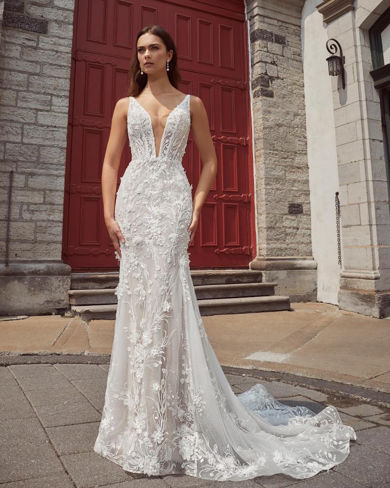 124127 lace mermaid wedding dress with shoulder cape and tank straps4